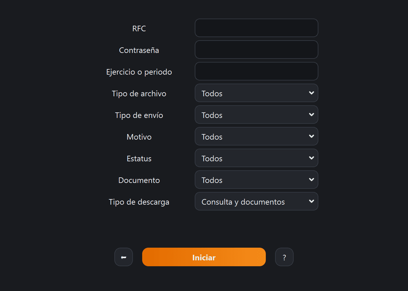 La pantalla «Descarga de acuses de contabilidad electrónica» de Pocket Fiscal