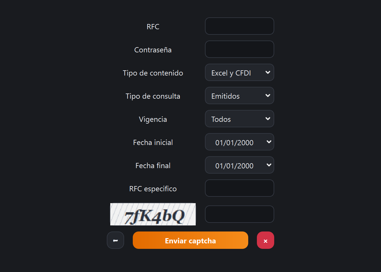 Descarga de CFDI