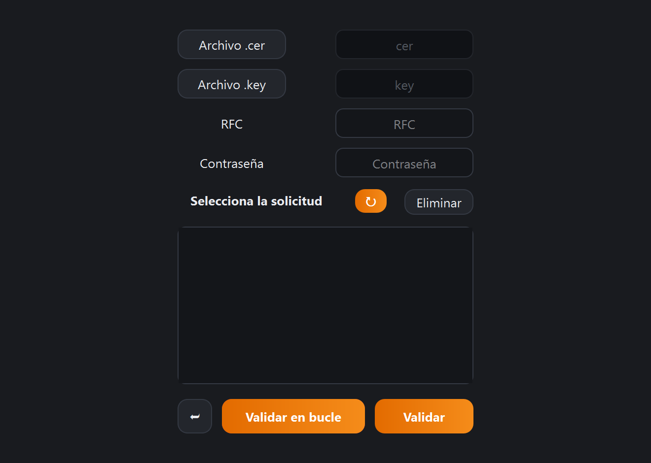 Validar solicitud